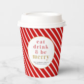 MERI Red Eat Drink is prettige kerstfeestdag Papieren Bekers (Voorkant)