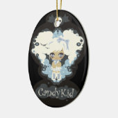 Meri snewflake skull-sierbloem keramisch ornament (Links)