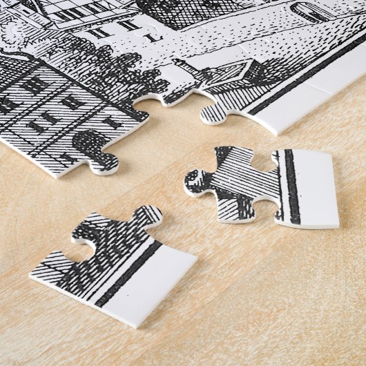 MERIAN: Heidelberg Castle en Royal Gardens 1620 Legpuzzel (Zijkant)