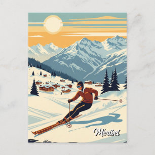 Méribel France Skiën Briefkaart