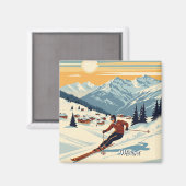 Méribel France Skiën Magneet (Voorkant / Achterkant)