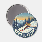 Méribel France Skiën Magneet (Voorkant / Achterkant)