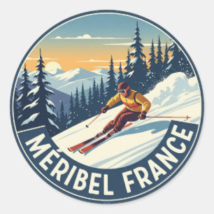 Méribel France Skiën Ronde Sticker