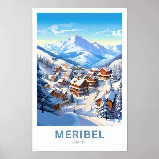 Meribel Frankrijk Reisprint Poster (Voorkant)