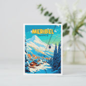 Meribel Frankrijk vintage reisillustratie Briefkaart (Staand voorkant)