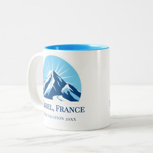 Méribel Meribel Frankrijk skigebied souvenir Tweekleurige Koffiemok (Voorkant links)