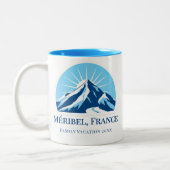 Méribel Meribel Frankrijk skigebied souvenir Tweekleurige Koffiemok (Links)