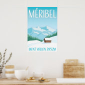Méribel Minimalistische Skigebied Reisposter Poster (Keuken)