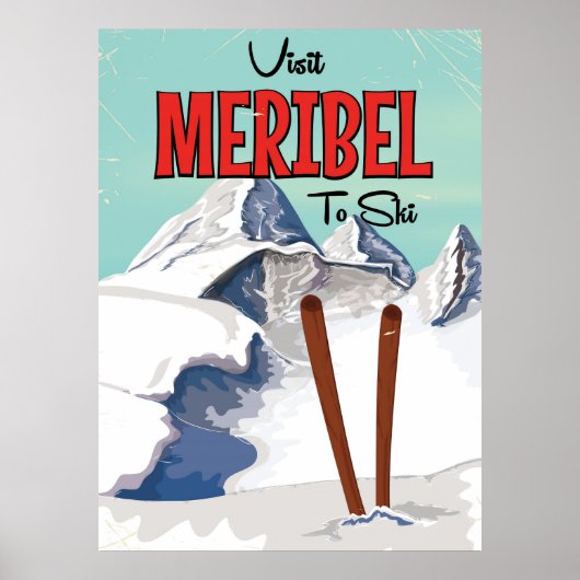 Meribel om te skiën poster (Voorkant)