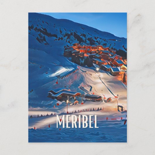 Meribel skigebied briefkaart (Voorkant)