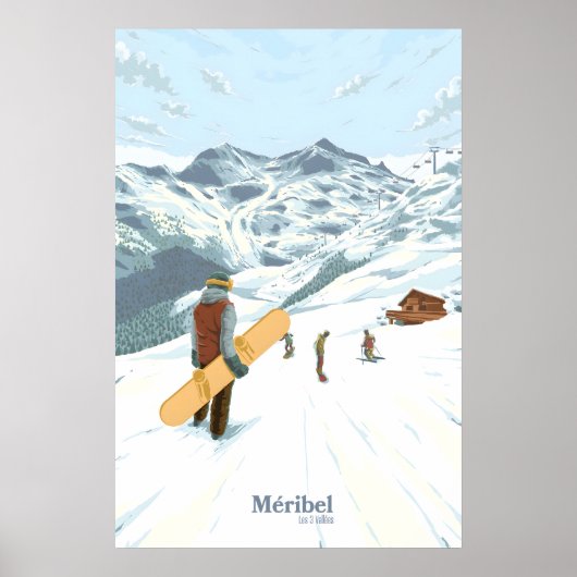 Méribel Snowboarden Reisposter Poster (Voorkant)