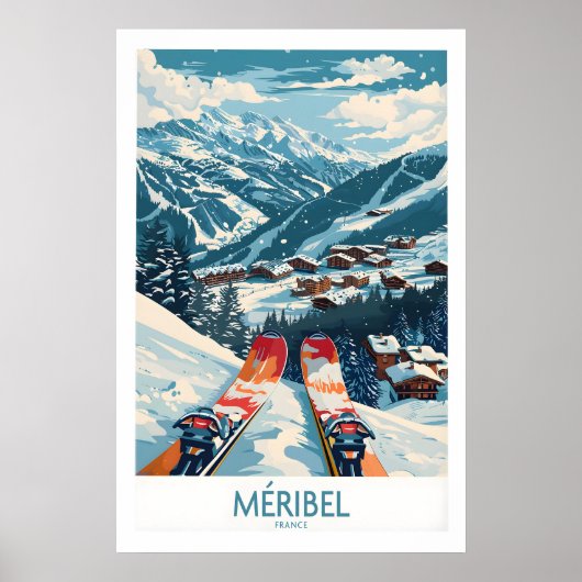Meribel Wandkunst Ski Print - Frankrijk 1 (Voorkant)