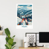 Meribel Wandkunst Ski Print - Frankrijk 1 (Thuiskantoor)