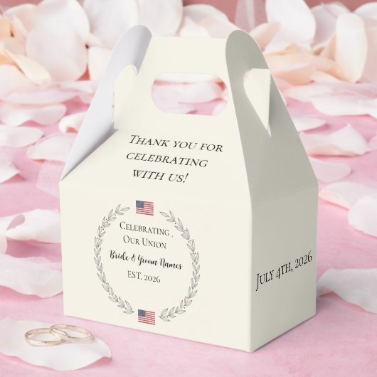 merica 250th Anniversary Wedding | Custom names Bedankdoosjes (Huwelijk)
