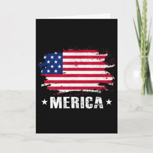 Merica 4 juli Amerikaanse vlag Patriottisch Kaart