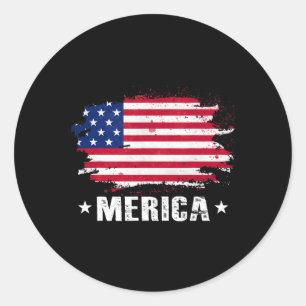 Merica 4 juli Amerikaanse vlag Patriottisch Ronde Sticker