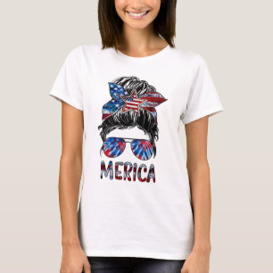 Merica 4 juli bericht bun American Flag Tie Dye T-shirt