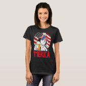 Merica 4 juli Bier Benjamin Franklin USA FLA T-shirt (Voorkant volledig)