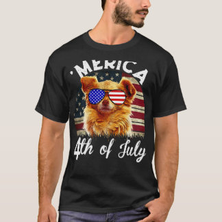 Merica 4 juli de Amerikaanse vlag Chihuahua Americ T-shirt