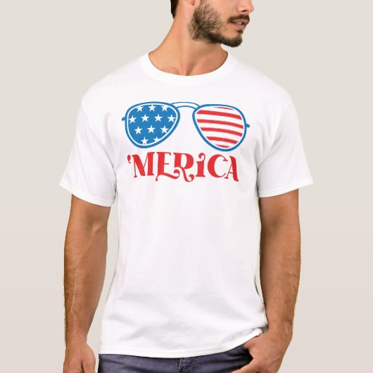 'Merica - 4 juli Design-32042 T-shirt (Voorkant)