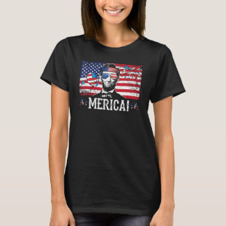 Merica 4 juli Mannen Amerikaanse vlag Verenigde St T-shirt