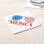 Merica 4 juli ontwerp-32042 kartonnen onderzetters (Schuin)