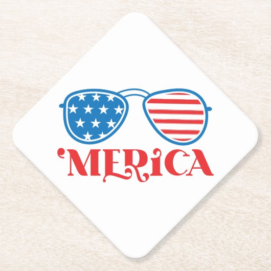 Merica 4 juli ontwerp-32042 kartonnen onderzetters (Voorkant)