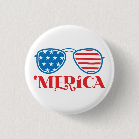 Merica 4 juli ontwerp-32042 ronde button 3,2 cm (Voorkant)