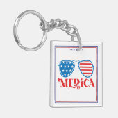 Merica 4 juli ontwerp-32042 sleutelhanger (Voorkant Links)