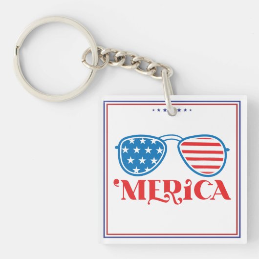 Merica 4 juli ontwerp-32042 sleutelhanger (Voorkant)