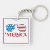 Merica 4 juli ontwerp-32042 sleutelhanger (Achterkant)