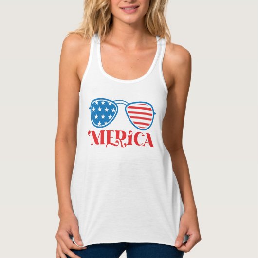Merica 4 juli ontwerp-32042 tanktop (Voorkant)