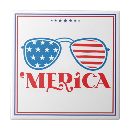 Merica 4 juli ontwerp-32042 tegeltje (Voorkant)