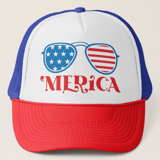 Merica 4 juli ontwerp-32042 trucker pet (Voorkant)