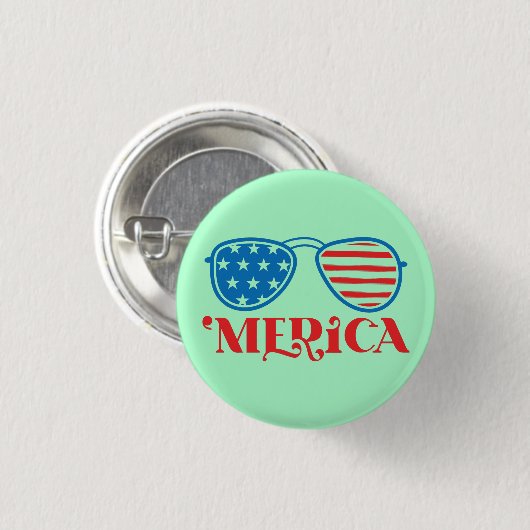 'Merica - 4 juli Ronde Button 3,2 Cm (Voorkant /achterkant)