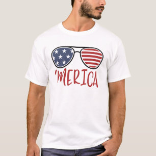 Merica 4 juli Zonnebril Zomer T-shirt