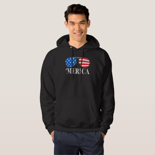 Merica 4 juli zonnebrillen Kinder Hoodie (Voorkant volledig)