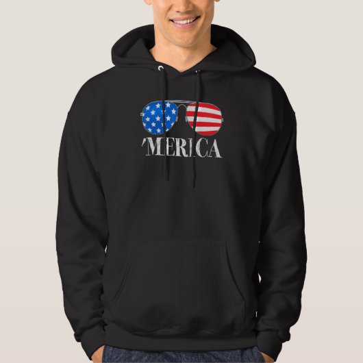 Merica 4 juli zonnebrillen Kinder Hoodie (Voorkant)