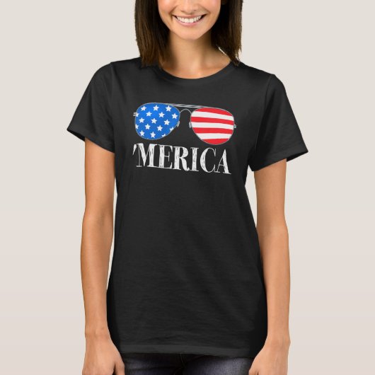 Merica 4 juli zonnebrillen Kinder T-shirt (Voorkant)