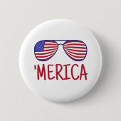 "Merica 4th of julbril Ronde Button 5,7 Cm (Voorkant)