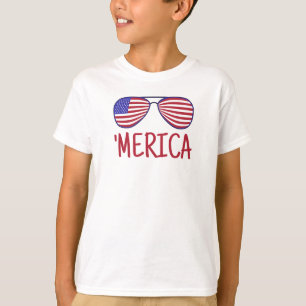 "Merica 4th of Juli Glasses T-Shirt