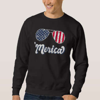 Merica 4th Of July Vintage American Flag Trui