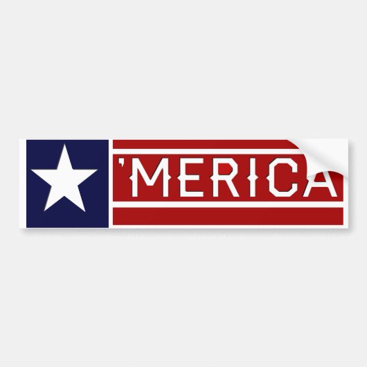 MERICA - Aanpasbare tekst voor Vlag van de VS Bumpersticker (Voorkant)
