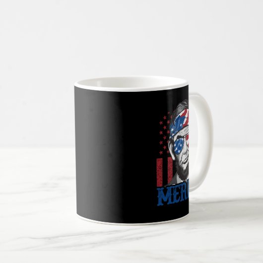 Merica Abraham Lincoln 4 juli Shirt Mannen Ameri Koffiemok (Voorkant rechts)