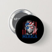Merica Abraham Lincoln 4 juli Shirt Mannen Ameri Ronde Button 5,7 Cm (Voorkant /achterkant)