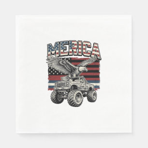 Merica Adelaar Monster Truck Vintage Patriottisch Servet