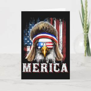 Merica Adelaar Mullet 4 juli Amerikaanse Vlag Ster Kaart