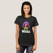Merica American Flag Rainbow Frog  Women Frog Love T-shirt (Voorkant volledig)