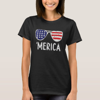 Merica American Flag Zonnebril Patriottisch Shirt 