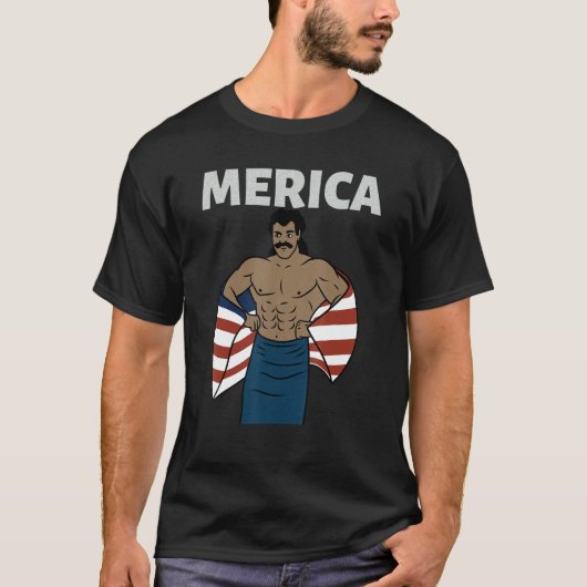 Merica American Mullet Business In Front Party In  T-shirt (Voorkant)